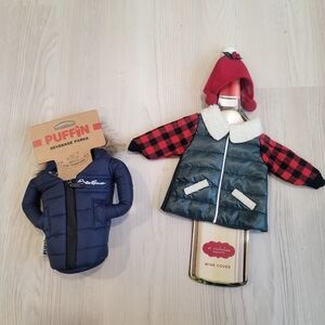 PUFFIN X EDDIE BAUER + KOHL'S Can Cooler Puffer Park , wine bottle X mas cover